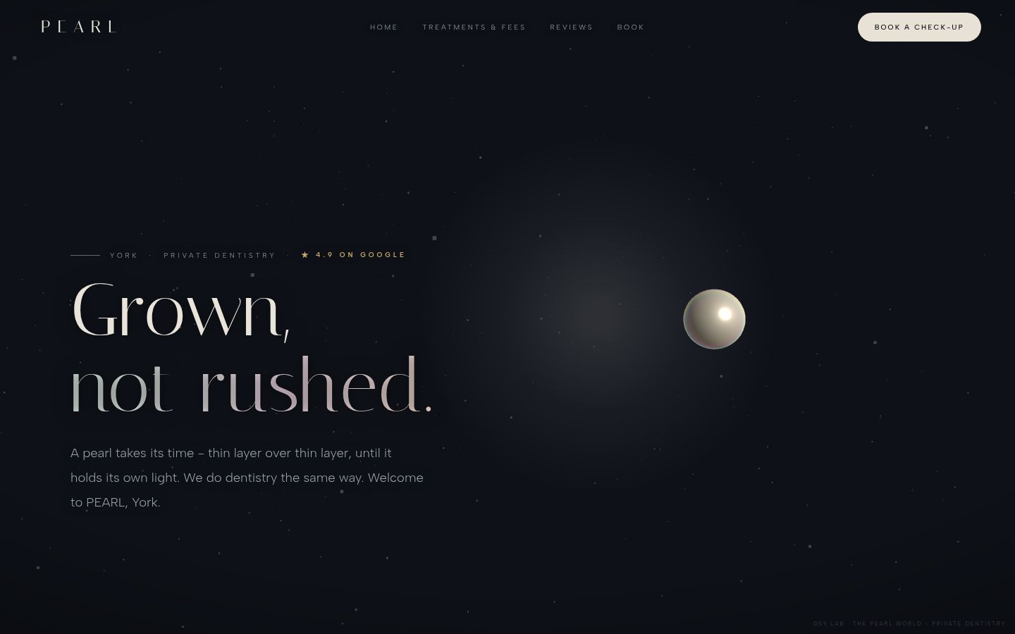 Pearl - private dentistry website, York