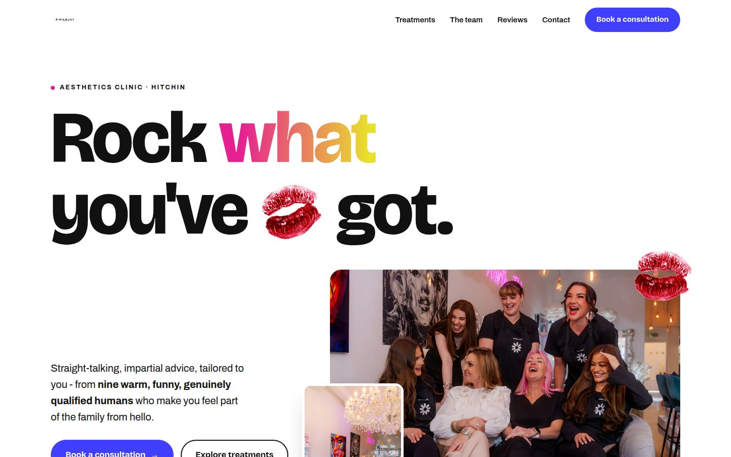 Wilbury - aesthetic clinic website, Hove